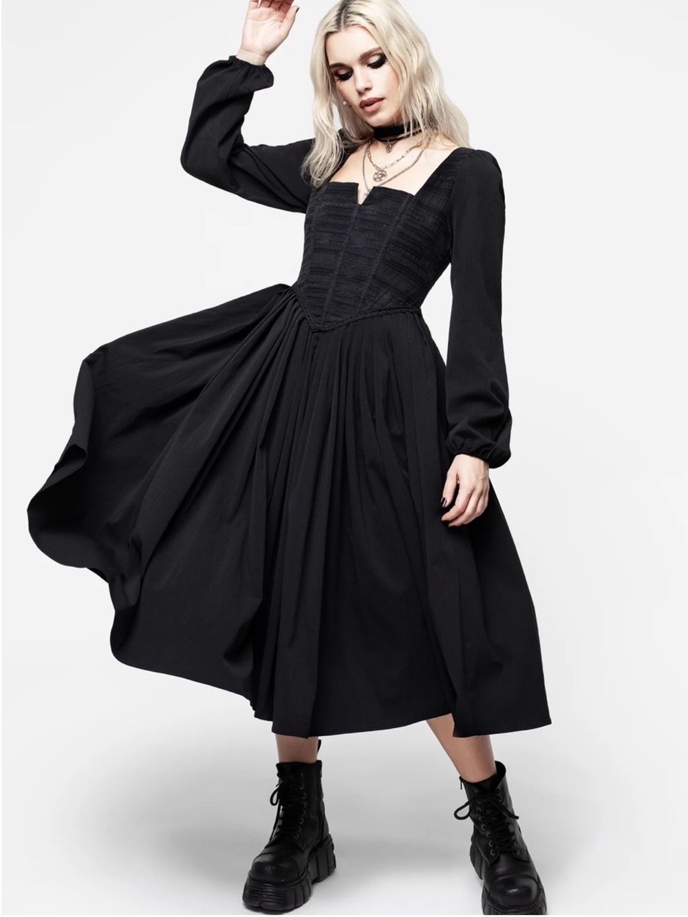 NWT Disturbia Mina Corset Midi black Dress size 14